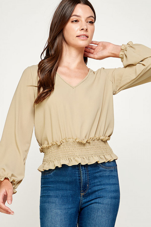 C34-A-2-WT2463S TAUPE TOP 2-2-2