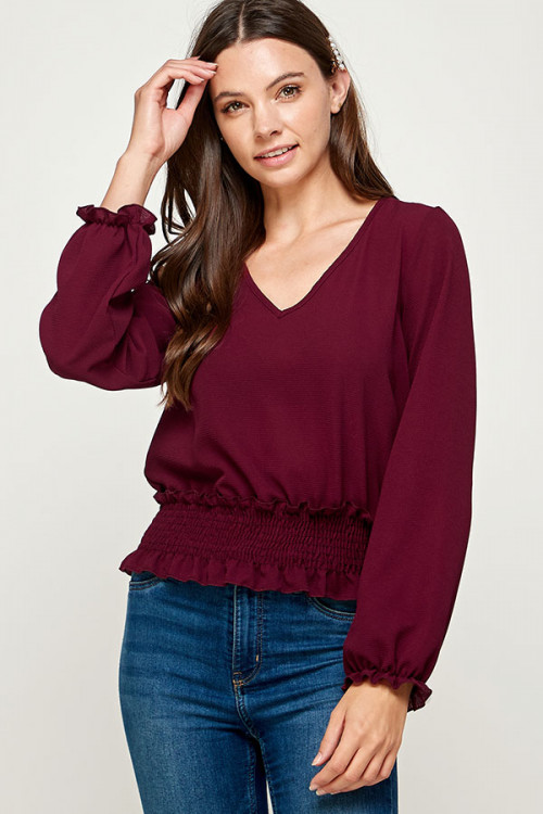 C34-A-2-WT2463S BURGUNDY TOP 2-2-2