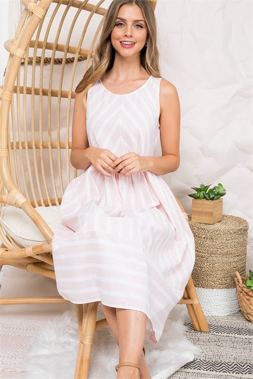 S11-8-1-D3151 PINK STRIPES DRESS 2-2-2