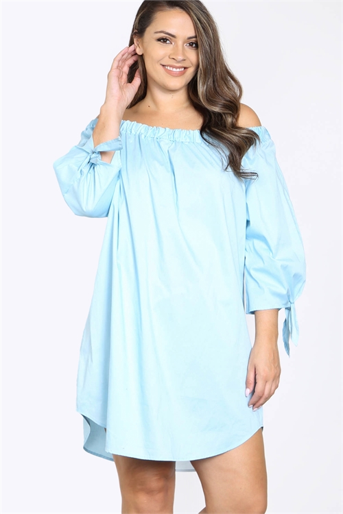 C62-A-3-D3046X BABY BLUE PLUS SIZE DRESS 2-2-2