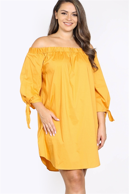 C60-A-3-D3046X MUSTARD PLUS SIZE DRESS 2-2-2