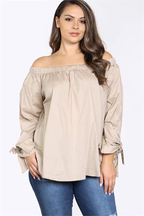 C64-A-1-T1002X MOCHA PLUS SIZE TOP 2-2-2