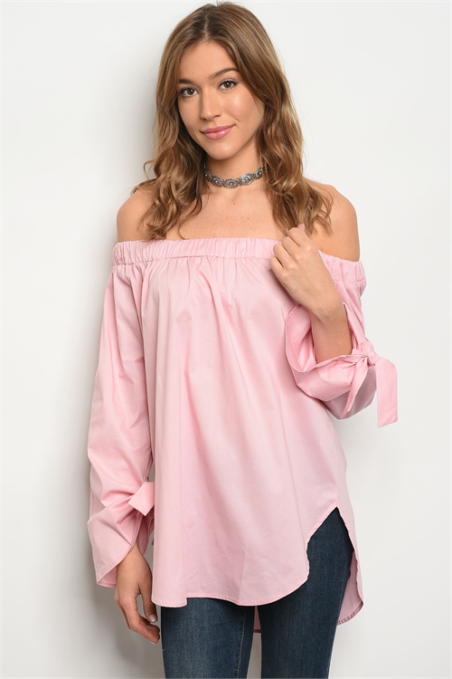 C72-A-2-T1002X PINK PLUS SIZE TOP 2-2-2