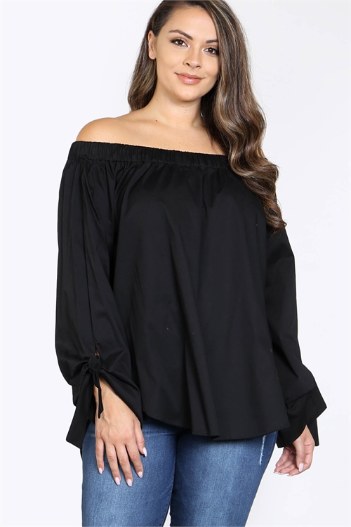 C72-A-2-T1002X BLACK PLUS SIZE TOP 2-2-2