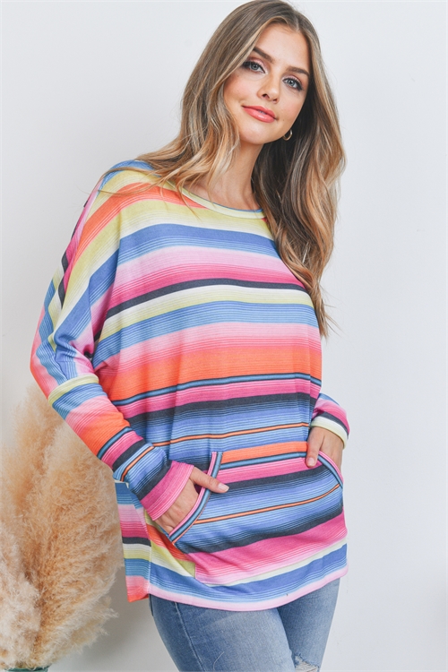 C12-A-2-AV-1048 MULTI STRIPES TOP 2-2-2