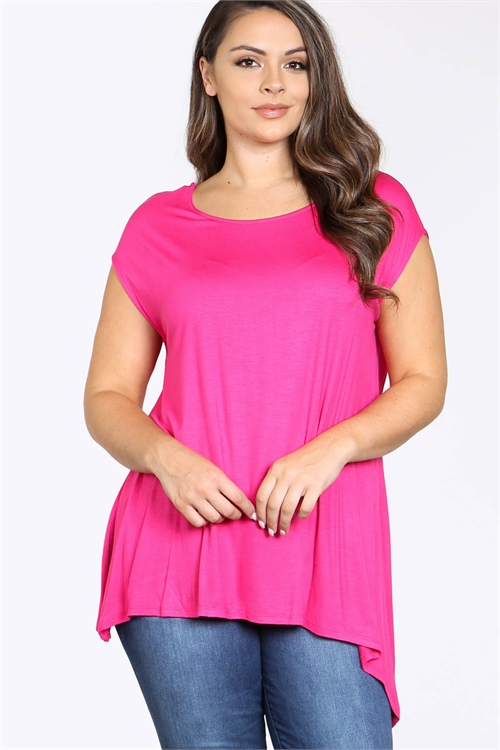 C84-A-1-T1155X FUCHSIA PLUS SIZE TOP 2-2-2