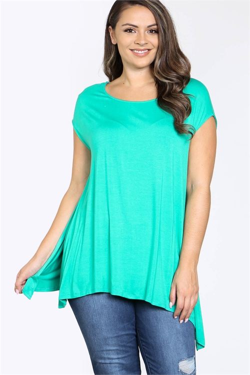 C88-A-1-T1155X GREEN PLUS SIZE TOP 2-2-1