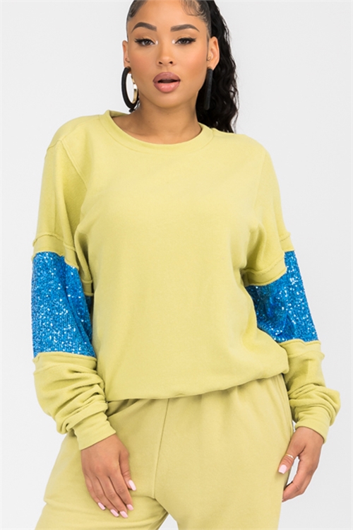 C28-B-1-T1023 LIME BLUE TOP 2-2-2