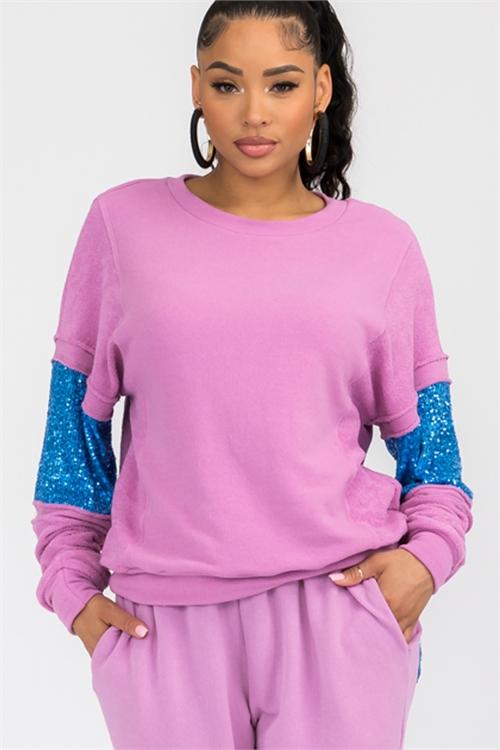 C32-B-1-T1023 MAUVE BLUE TOP 2-2-2 (NOW $4.00 ONLY!)