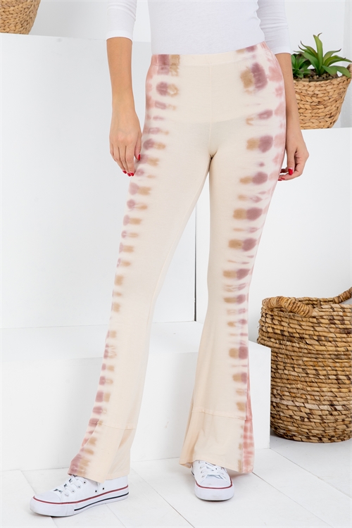 C82-A-1-NA-P74553-01 OATMEAL MAUVE TIE DYE PANTS 2-2-2