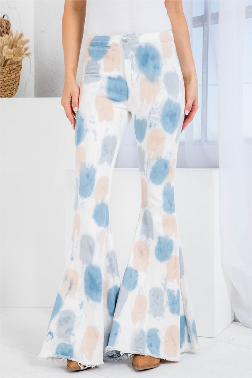 C84-A-1-NA-P28069-42 OFF WHITE BLUE TIE DYE PANTS 2-2-2