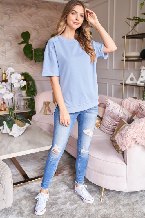 C40-A-2-T11141 DENIM BLUE TOP 3-2-1