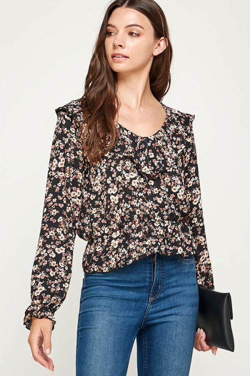 C68-B-1-WT2487-1 BLACK FLORAL TOP 2-2-2