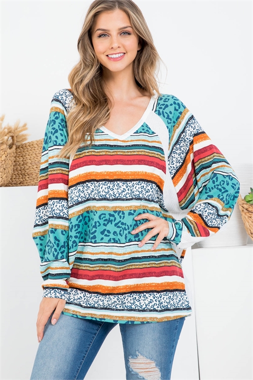 C8-A-3-T9879 TEAL MULTI TOP 2-2-2