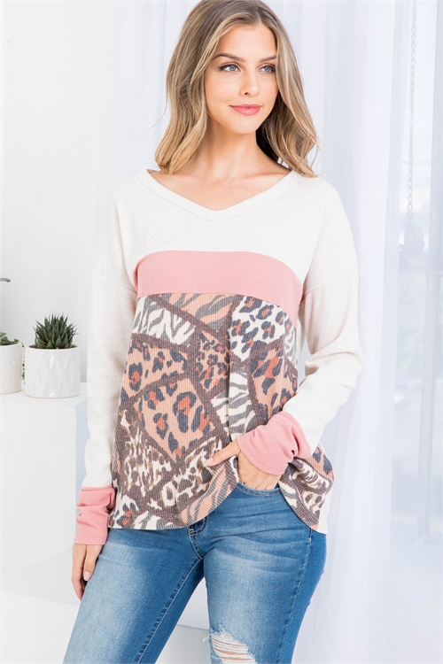 C14-A-3-T10972 TAUPE PINK TOP 2-2-2