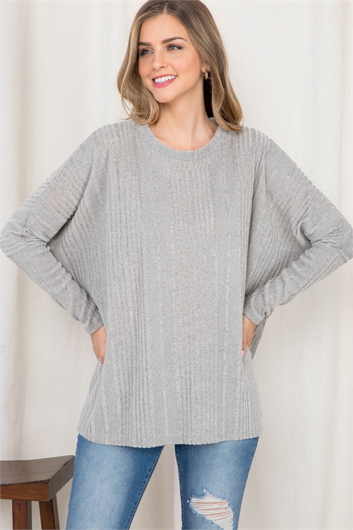 C4-A-1-AD4430 HEATHER GRAY TOP 2-2-2
