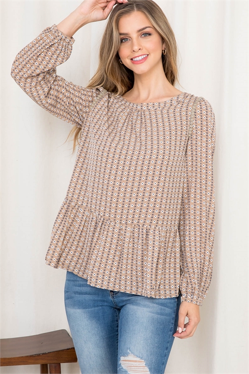 S11-20-4-T14641 CAMEL PRINT TOP 2-2-2