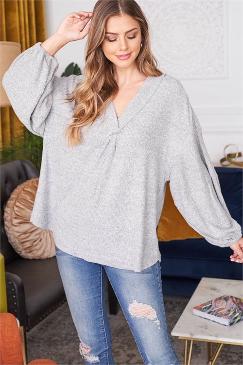 S15-2-3-T14650 HEATHER GRAY TOP 2-2-2