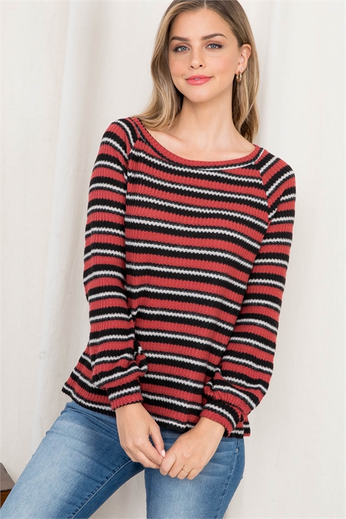 S10-14-2-T3302 RUST WITH STRIPES TOP 1-3