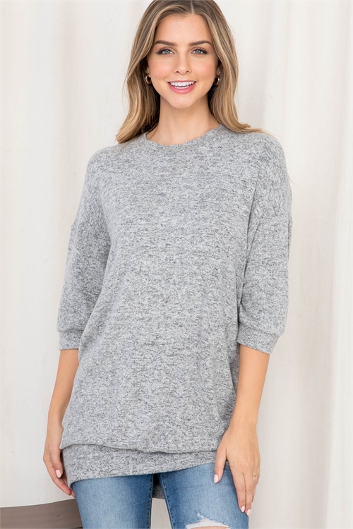 S11-13-1-T18228 HEATHER GRAY TOP 2-2-2 (NOW $3.75 ONLY!)
