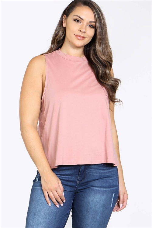 S10-20-1-T83978-01X DUSTY ROSE PLUS SIZE TOP 2-2-2-2