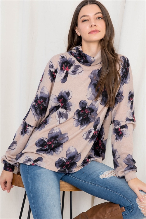 S15-8-3-T67543 TAUPE WITH FLOWER TOP 2-2-2