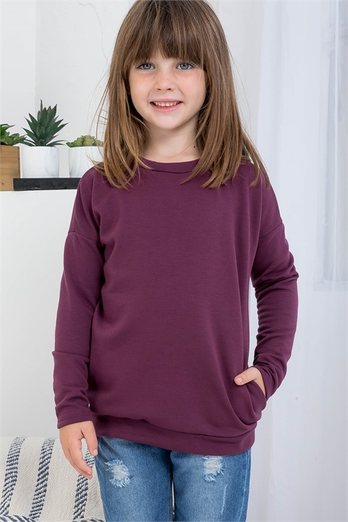 S8-10-1-T17148 DEEP PLUM KIDS TOP 1-2-2-2-1