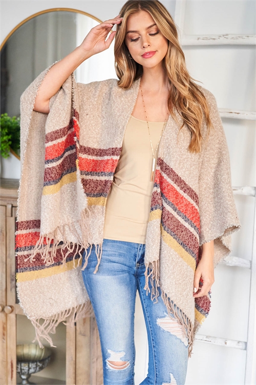 S25-5-1-P4045 MOCHA PONCHO / 6PCS