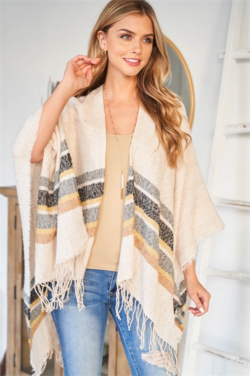 S25-5-1-P4045 BEIGE PONCHO / 6PCS