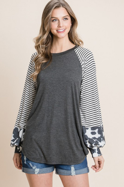 C20-B-1-T1080 CHARCOAL WITH STRIPES TOP 1-2-2-1