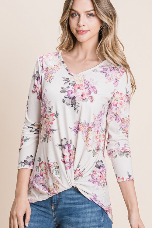 C32-A-1-T1046 PINK LIGHT PURPLE FLORAL TOP 1-2-2-1