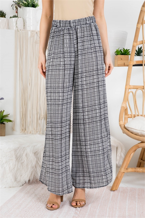 C78-A-2-P4467 BLACK WHITE PRINT PANTS 3-2-1