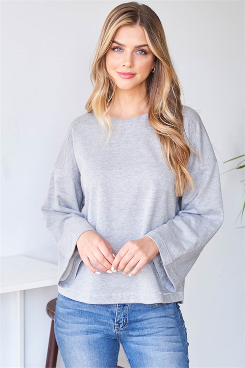 S11-1-3-T24682 HEATHER GRAY TOP 2-2-2