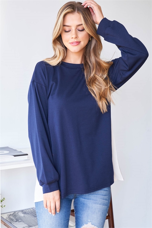 S11-3-3-T14310 NAVY IVORY TOP 2-2-2