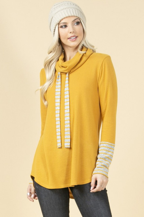 C24-B-2-T1070 MUSTARD STRIPES TOP 1-2-2-1