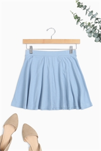 C70-A-1-S5340 BLUE STRETCH WAIST RUFFLE PENCIL SKIRT 4-2