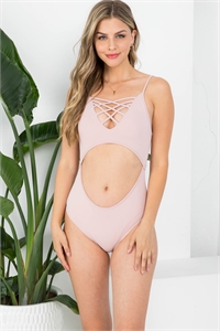 S5-9-3-S2024 MAUVE KEYHOLE FRONT SWIMSUIT / 3PCS