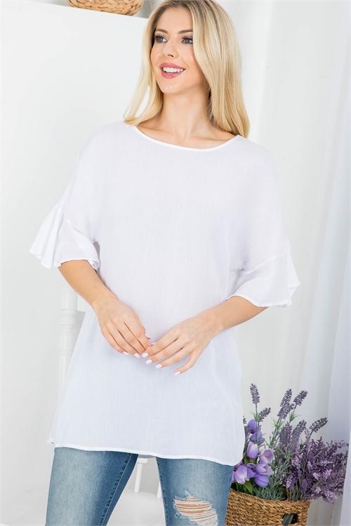 C24-B-1-T1702022 OFF WHITE BOAT NECKLINE BELL SLEEVES TOP 2-2-2