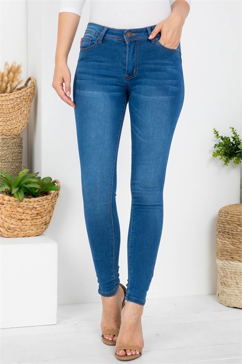 S7-8-2-J698 DARK DENIM FRONT BUTTON & ZIP CLOSURE SKINNY JEANS 1-1-1-1-2-2-2-1-1