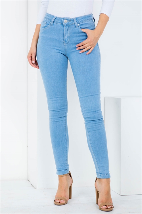 S10-7-1-J677 LIGHT DENIM FRONT BUTTON & ZIP CLOSURE CUFFED LEG SKINNY JEANS 1-1-1-1-2-2-2-1-1