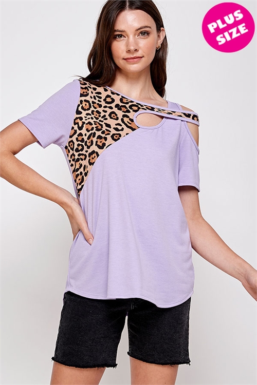 C78-A-1-WT2425X LAVENDER PLUS SIZE TOP 2-2-1