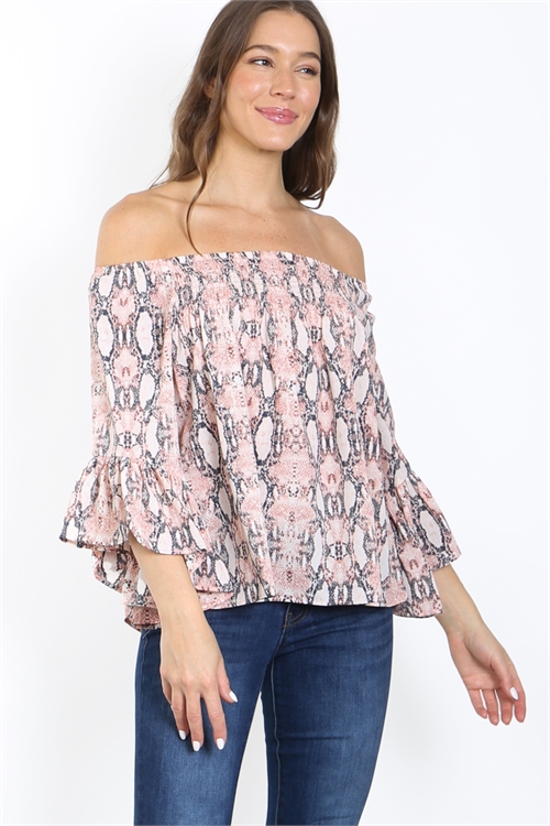 C24-A-2-T62914X PINK ANIMAL PRINT PLUS SIZE TOP 2-2-2