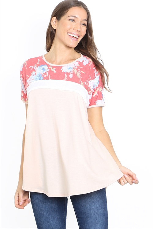 C36-B-3-T3178-3 CORAL BLUSH TOP 2-2-2