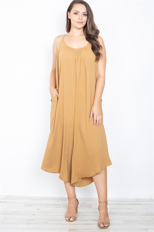 C44-A-2-j1829-1X-CAMEL PLUS SIZE JUMPSUIT 2-2-2