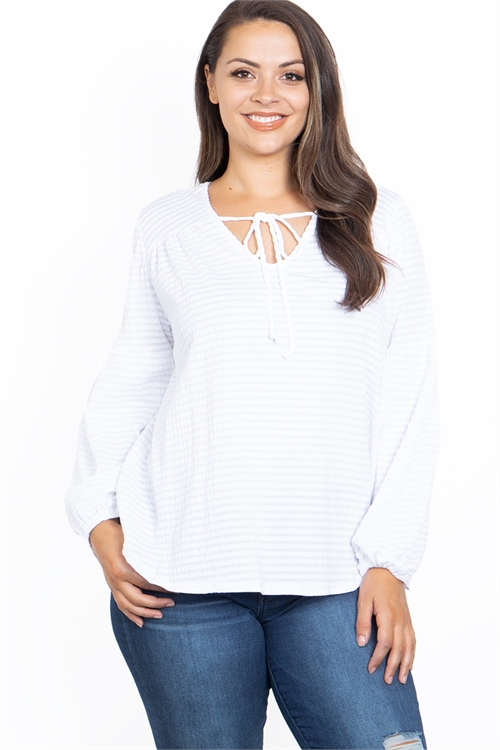 C56-B-3-T4068-1X-WHITE PLUS SIZE TOP 2-2-2 (NOW $2.50 ONLY!)