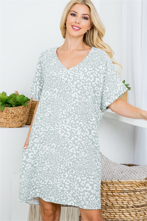 C70-A-1-D4127-2-SAGE ANIMAL PRINT DRESS 2-2-2 (NOW $5.75 ONLY!)