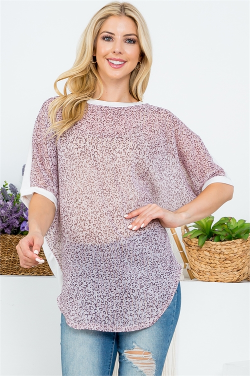 C60-A-3-T4105-5-PURPLE IVORY PRINTED TOP 2-2-2 (NOW $3.50 ONLY!)
