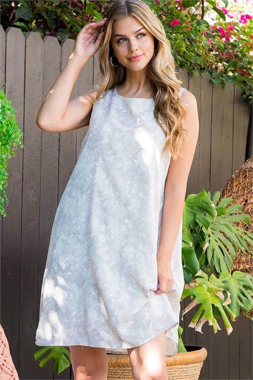 S9-8-2-D2045-1-GREY CREAM DITSY TUNIC DRESS 2-2-2 (NOW $4.00 ONLY!)