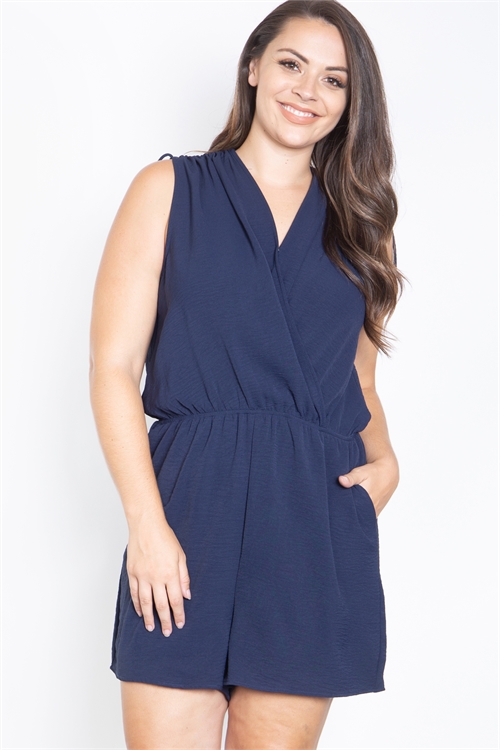 S6-8-1-R1886X-NAVY PLUS SIZE ROMPER 3-2-1 (NOW $4.00 ONLY!)