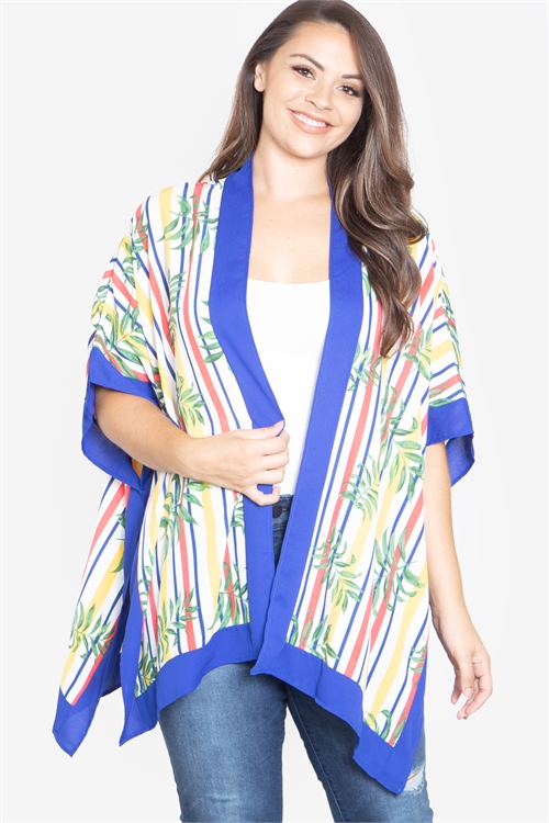 C40-A-3-K63046X-ROYAL YELLOW GREEN PLUS SIZE STRIPES KIMONO 6PCS (NOW $ 1.75 ONLY!)